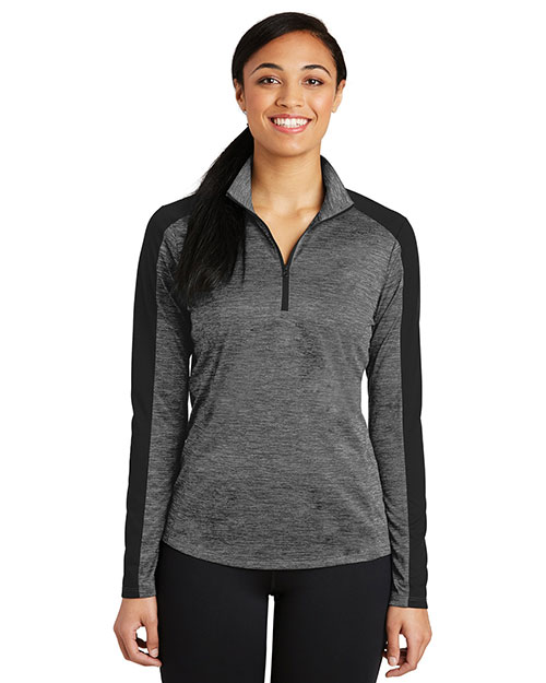 Sport-Tek® LST397 Women PosiCharge® Electric Heather Colorblock 1/4-Zip at GotApparel