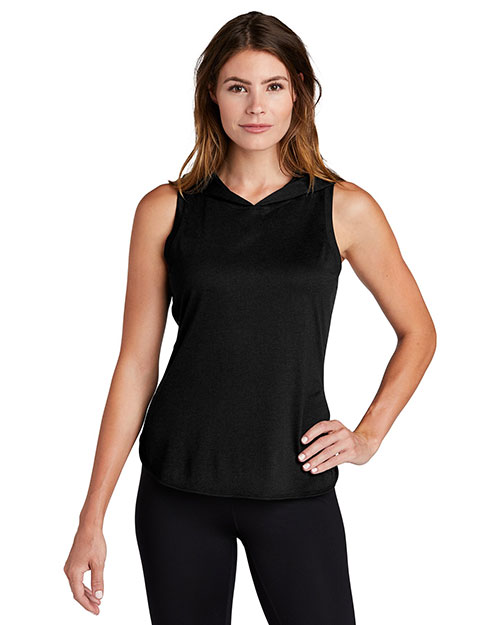 Sport-Tek LST410 Women ® Tri-Blend Wicking Draft Hoodie Tank at GotApparel