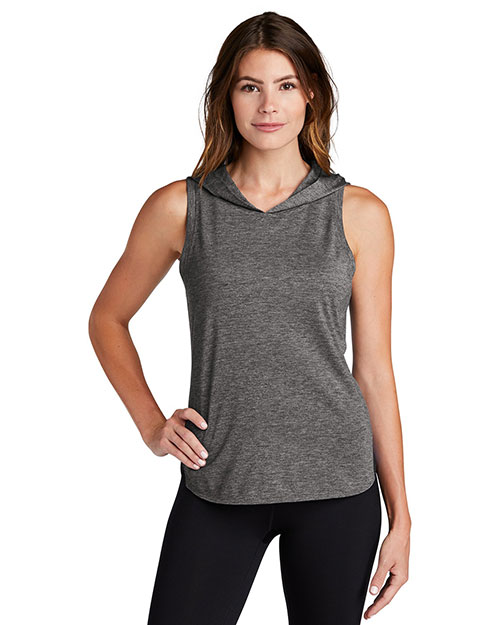 Sport-Tek LST410 Women ® Tri-Blend Wicking Draft Hoodie Tank at GotApparel