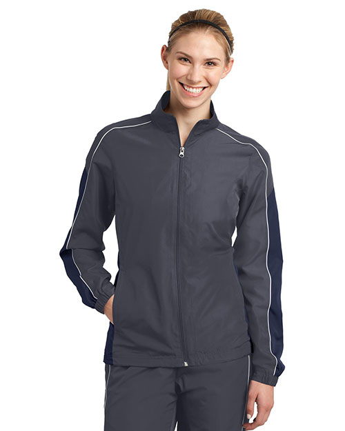 Sport-Tek® LST61 Women Piped Colorblock Wind Jacket at GotApparel