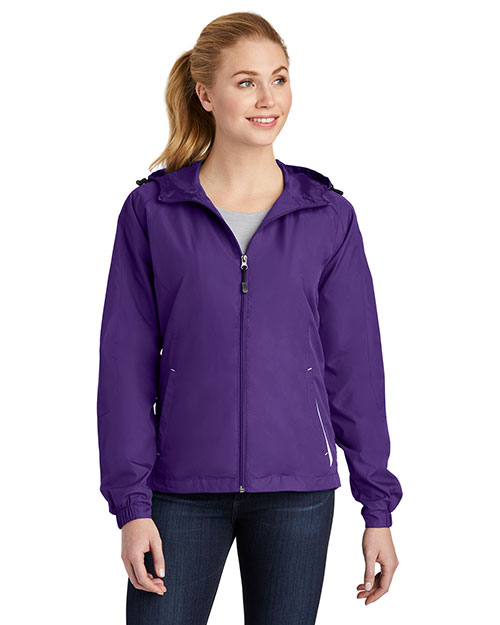 Sport-Tek® LST76 Women Colorblock Hooded Raglan Jacket at GotApparel