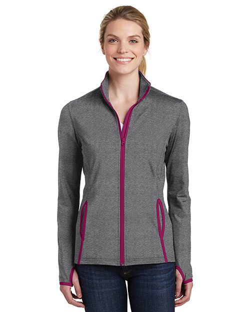 Sport-Tek® LST853 Women Stretch Contrast Full-Zip Jacket at GotApparel