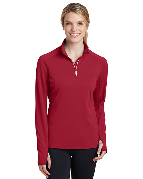Sport-Tek® LST860 Women Textured 1/4-Zip Pullover at GotApparel