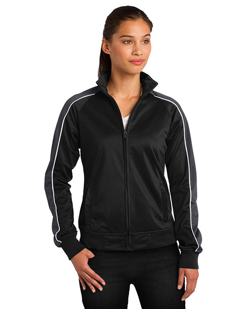 Sport-Tek® LST92 Women Piped Tricot Track Jacket at GotApparel
