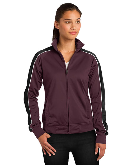 Sport-Tek® LST92 Women Piped Tricot Track Jacket at GotApparel