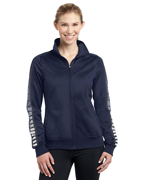 Sport-Tek® LST93 Women Dot Sublimation Tricot Track Jacket at GotApparel