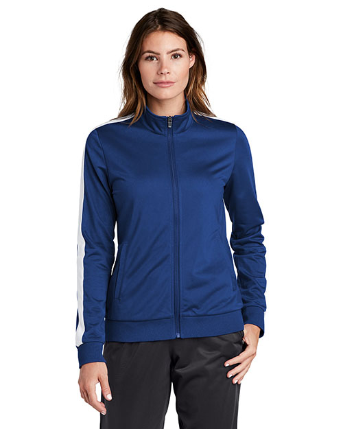 Sport-Tek LST94 Women ® ® Ladies Tricot Track Jacket. at GotApparel