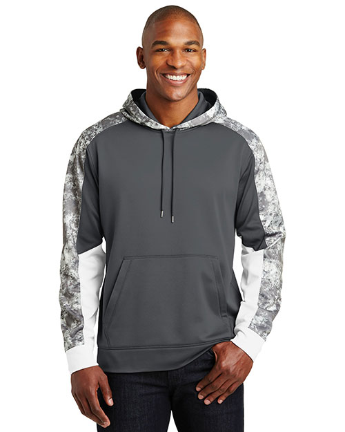 Sport-Tek® ST231 Men Sport-Wick Mineral Freeze Fleece Colorblock Hooded Pullover at GotApparel