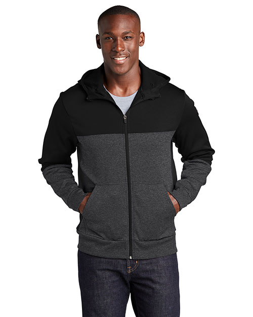 Sport-Tek® ST245 Men Tech Fleece Colorblock Full-Zip Hooded Jacket at GotApparel