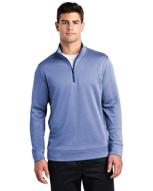 Sport-Tek ST263 Men PosiCharge Sport-Wick Heather Fleece 1/4-Zip Pullover at GotApparel