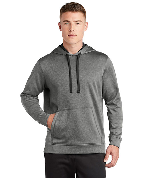 Sport-Tek ST264 Men PosiCharge Sport-Wick Heather Fleece Hooded Pullover at GotApparel