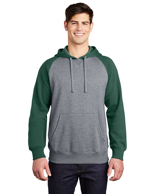 Sport-Tek® ST267 Men Raglan Colorblock Pullover Hooded Sweatshirt at GotApparel