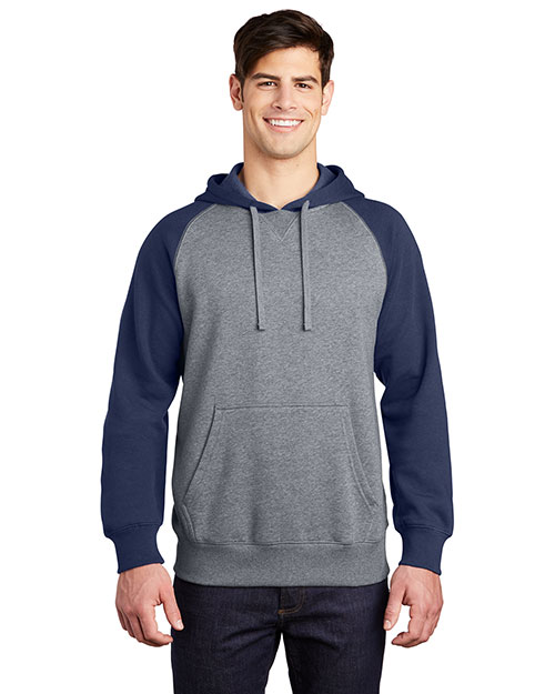 Sport-Tek® ST267 Men Raglan Colorblock Pullover Hooded Sweatshirt at GotApparel