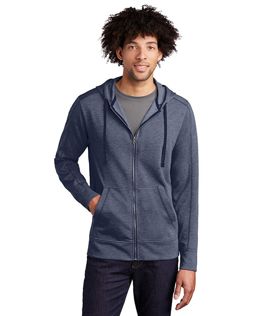 Sport-Tek ST293 Men Tri-Blend Wicking Fleece Full-Zip Hooded Jacket at GotApparel