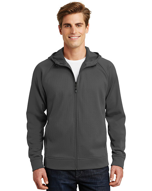 Sport-Tek® ST295 Men Rival Tech Fleece Full-Zip Hooded Jacket at GotApparel