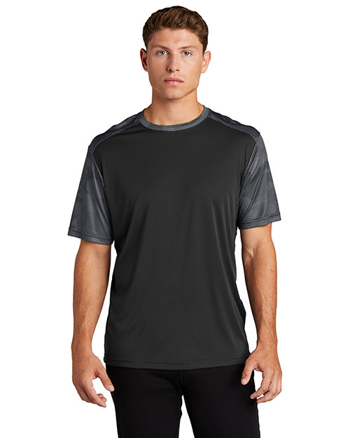 Sport-Tek® ST371 Adult Camohex Colorblock Tee at GotApparel