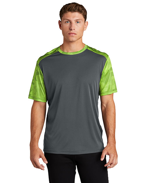 Sport-Tek® ST371 Adult Camohex Colorblock Tee at GotApparel