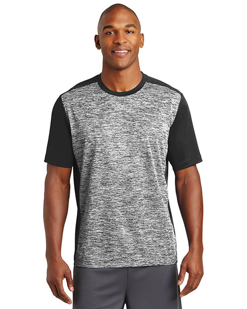 Sport-Tek® ST395 Men   PosiCharge®  Electric Heather Colorblock Tee at GotApparel