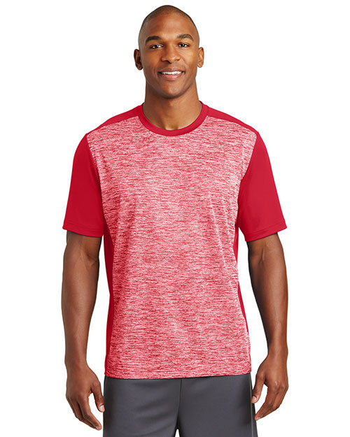 Sport-Tek® ST395 Men   PosiCharge®  Electric Heather Colorblock Tee at GotApparel