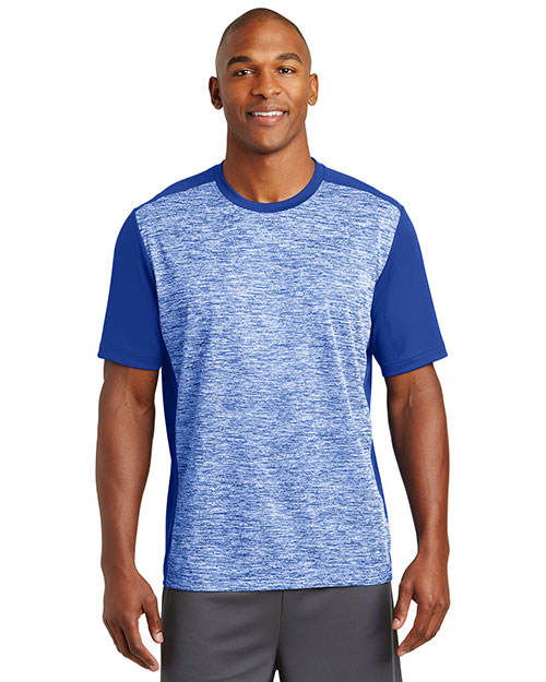 Sport-Tek® ST395 Men   PosiCharge®  Electric Heather Colorblock Tee at GotApparel