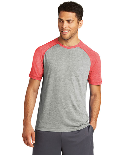 Sport-Tek® ST400 Men PosiCharge® Tri-Blend Wicking Raglan Tee. Touch™ at GotApparel