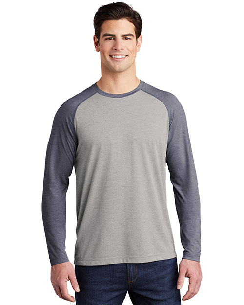 Sport-Tek ST400LS Men Long Sleeve Tri-Blend Wicking Raglan Tee at GotApparel