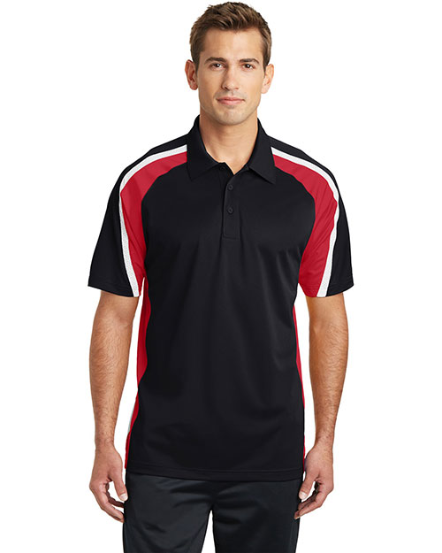 Sport-Tek® ST654 Men Tricolor Micro Pique Sportwick Polo at GotApparel