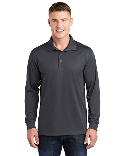 Sport-Tek® ST657 Men Long-Sleeve Micro Pique Sportwick Polo at GotApparel