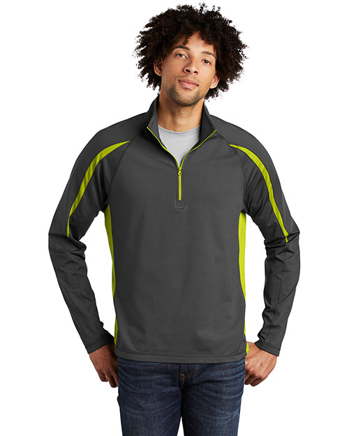 Sport-Tek® ST851 Men Sportwick Stretch 1/4-Zip Colorblock Pullover at GotApparel