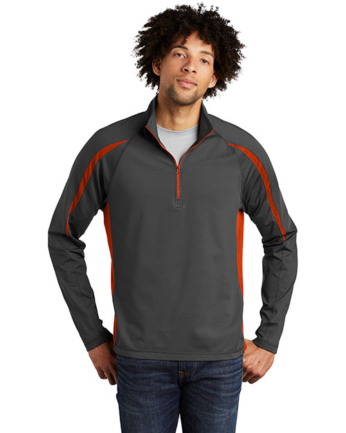 Sport-Tek® ST851 Men Sportwick Stretch 1/4-Zip Colorblock Pullover at GotApparel