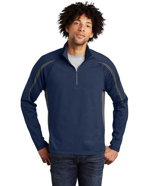 Sport-Tek® ST851 Men Sportwick Stretch 1/4-Zip Colorblock Pullover at GotApparel