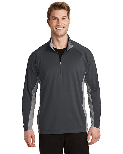 Sport-Tek® ST854 Men Sport-Wick Stretch Contrast 1/2-Zip Pullover  at GotApparel