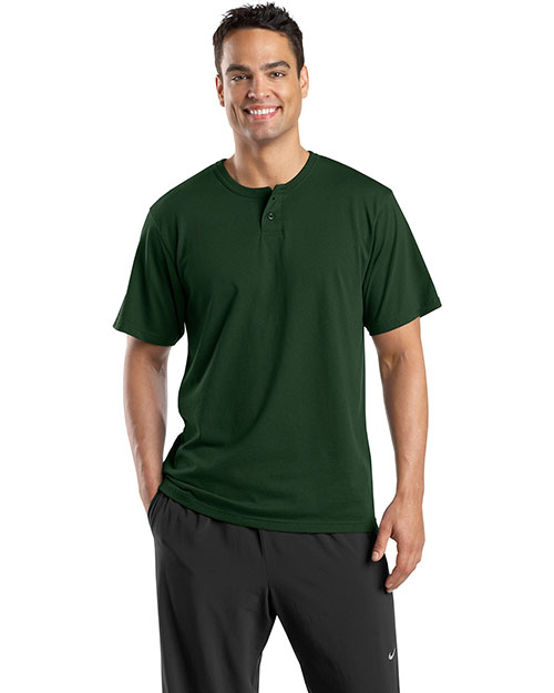 Sport-Tek® T210 Men Short-Sleeve Henley at GotApparel