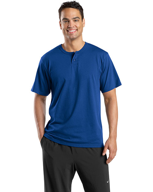 Sport-Tek® T210 Men Short-Sleeve Henley at GotApparel