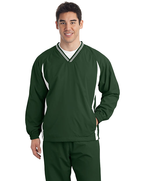 Sport-Tek® TJST62 Men Tall Tipped V-Neck Raglan Wind Shirt at GotApparel