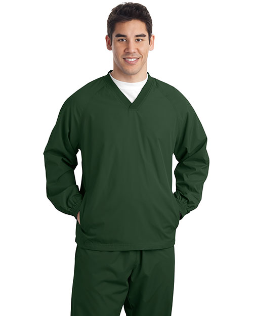 Sport-Tek® TJST72 Men Tall VNeck Raglan Wind Shirt at GotApparel