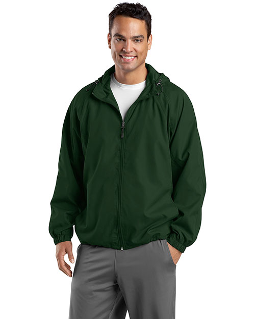 Sport-Tek® TJST73 Men Tall Hooded Raglan Jacket at GotApparel