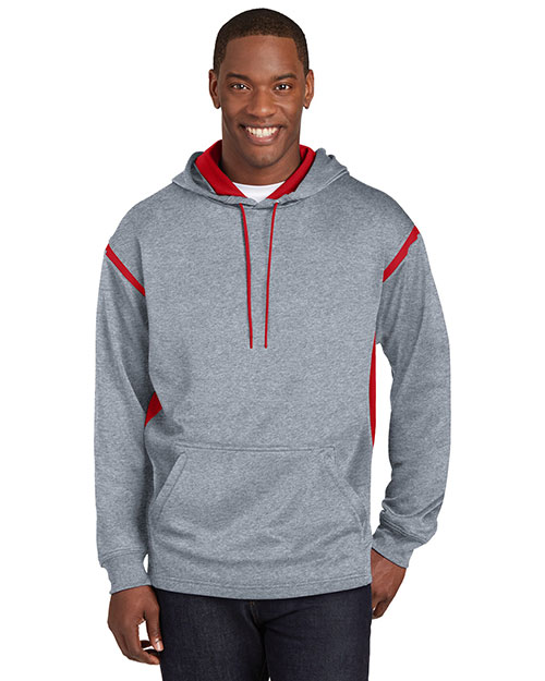 Sport-Tek® TST246 Men Tall Tech Fleece Colorblock Hooded Sweatshirt at GotApparel