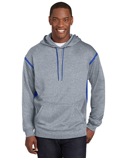 Sport-Tek® TST246 Men Tall Tech Fleece Colorblock Hooded Sweatshirt at GotApparel