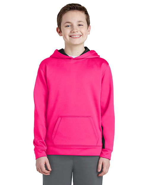 Sport-Tek® YST235 Boys Fleece Colorblock Hooded Pullover at GotApparel