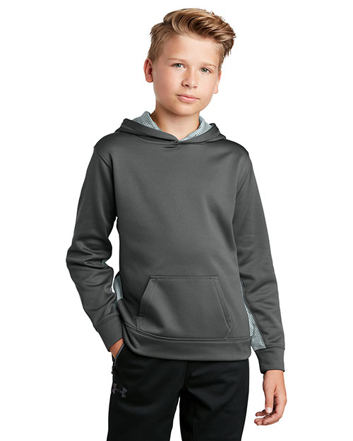 Sport-Tek® YST239 Boys Camohex Fleece Colorblock Hooded Pullover at GotApparel