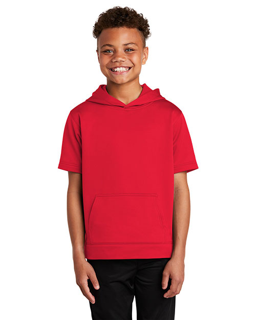 Sport-Tek YST251 Boys ®<sup> ®</Sup> Youth Sport-Wick<sup> ®</Sup> Fleece Short Sleeve Hooded Pullover. at GotApparel
