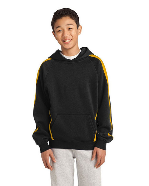Sport-Tek® YST265 Boys Sleeve Stripe Pullover Hooded Sweatshirt at GotApparel