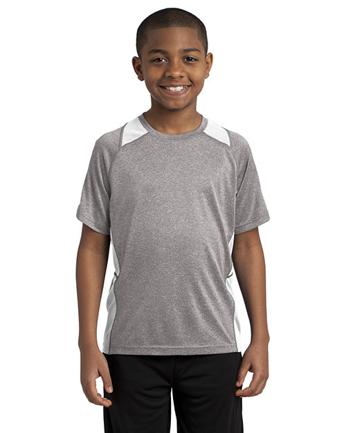 Sport-Tek® YST361 Boys Heather Colorblock Contender Tee at GotApparel
