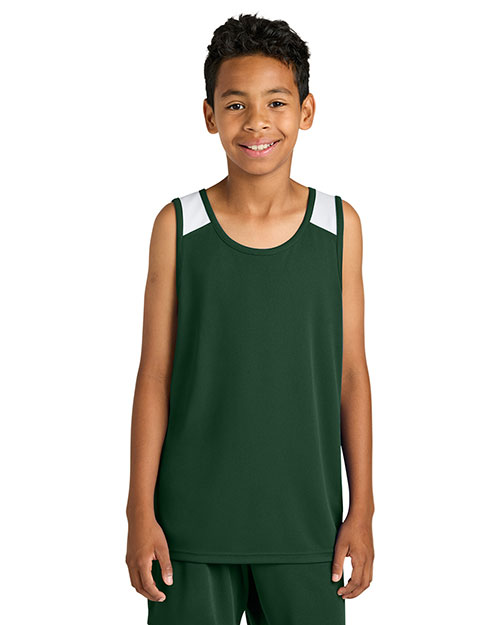 Sport-Tek YST446 ® Youth Club Track Tank at GotApparel