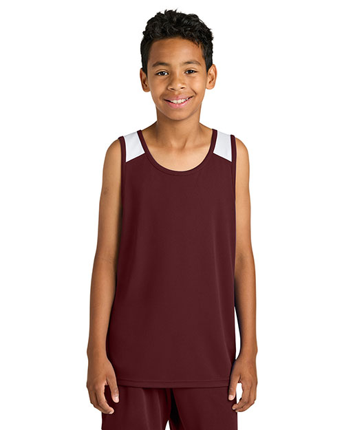 Sport-Tek YST446 ® Youth Club Track Tank at GotApparel