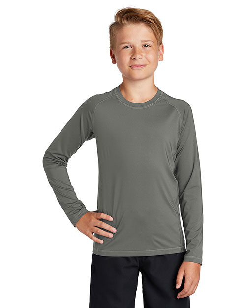 Sport-Tek YST470LS Boys ® ® Youth Long Sleeve Rashguard Tee. at GotApparel