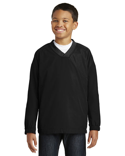 Sport-Tek® YST72 Boys V-Neck Raglan Wind Shirt at GotApparel