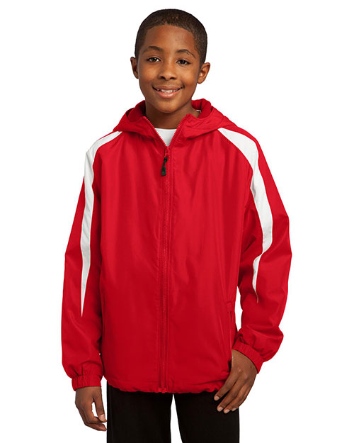 Sport-Tek® YST81 Boys Fleece-Lined Colorblock Jacket at GotApparel