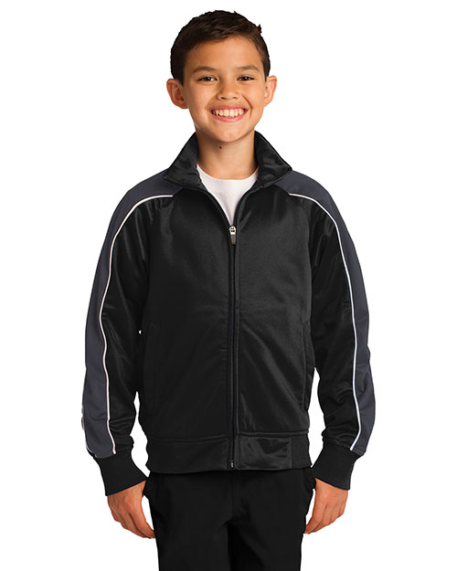 Sport-Tek® YST92 Boys Piped Tricot Track Jacket at GotApparel